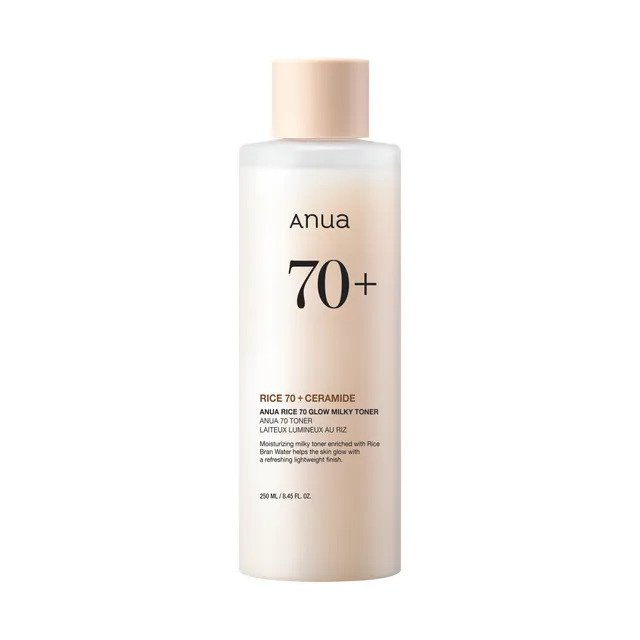 anua rice 70 glow milky toner
